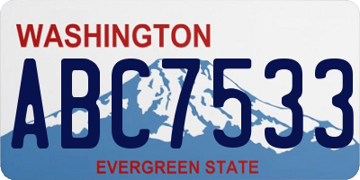 WA license plate ABC7533