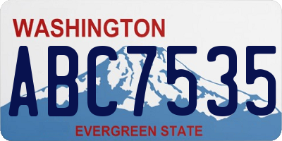 WA license plate ABC7535