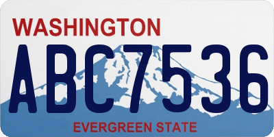 WA license plate ABC7536