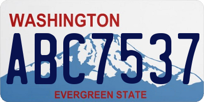 WA license plate ABC7537