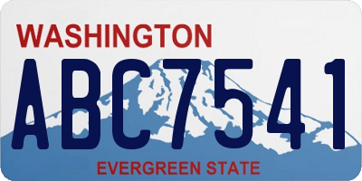 WA license plate ABC7541