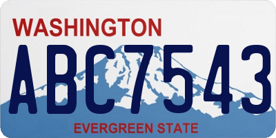 WA license plate ABC7543