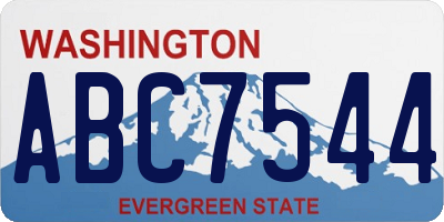 WA license plate ABC7544
