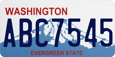 WA license plate ABC7545