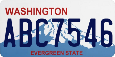 WA license plate ABC7546