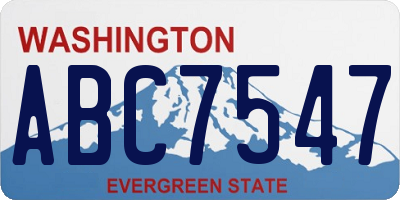WA license plate ABC7547