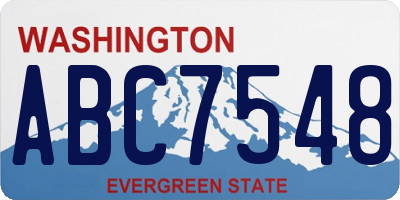 WA license plate ABC7548
