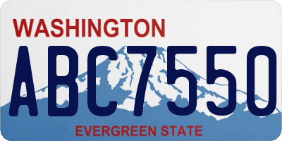 WA license plate ABC7550