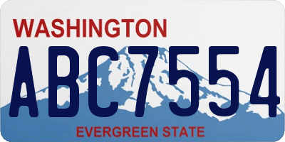 WA license plate ABC7554