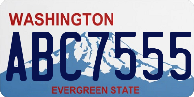 WA license plate ABC7555
