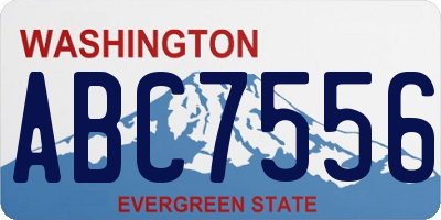 WA license plate ABC7556