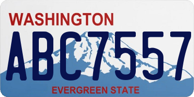WA license plate ABC7557