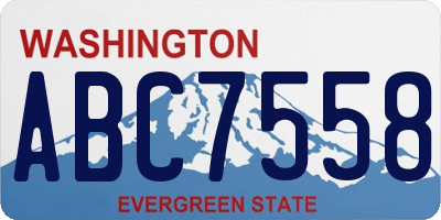 WA license plate ABC7558