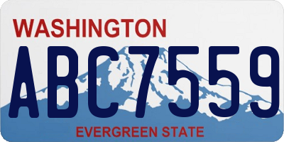 WA license plate ABC7559