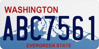 WA license plate ABC7561