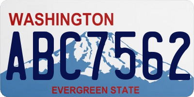 WA license plate ABC7562