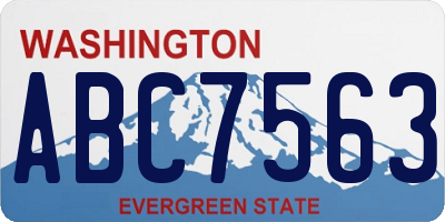 WA license plate ABC7563