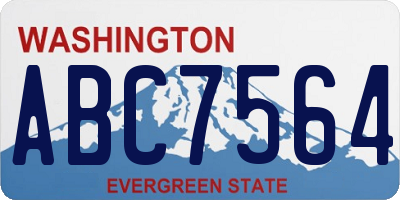 WA license plate ABC7564