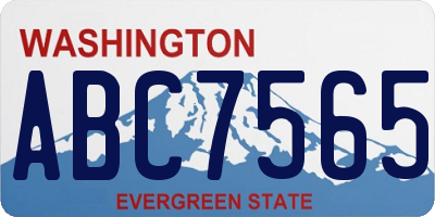 WA license plate ABC7565
