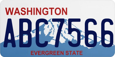 WA license plate ABC7566