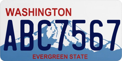 WA license plate ABC7567