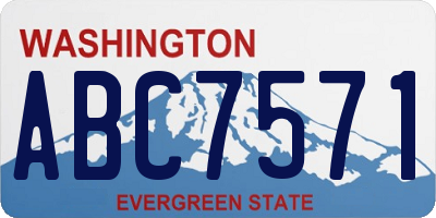 WA license plate ABC7571