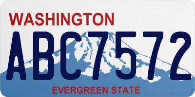 WA license plate ABC7572