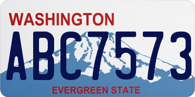 WA license plate ABC7573