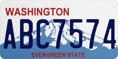 WA license plate ABC7574
