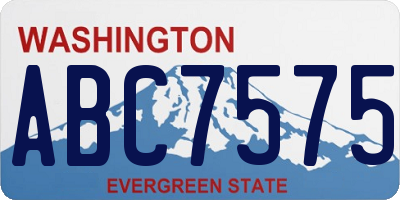 WA license plate ABC7575