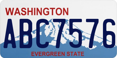 WA license plate ABC7576