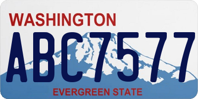 WA license plate ABC7577
