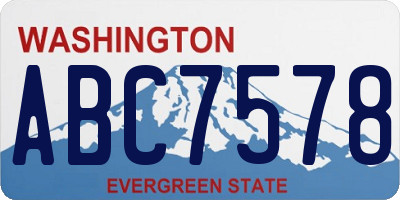 WA license plate ABC7578