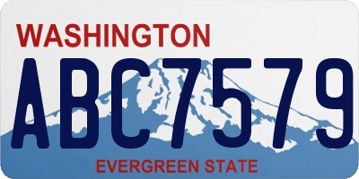 WA license plate ABC7579