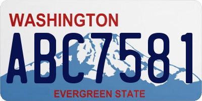 WA license plate ABC7581