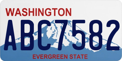WA license plate ABC7582