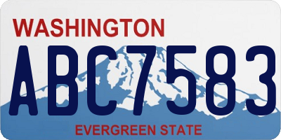 WA license plate ABC7583