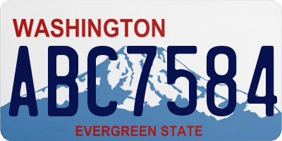 WA license plate ABC7584