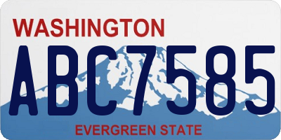 WA license plate ABC7585