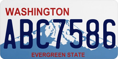 WA license plate ABC7586