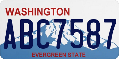 WA license plate ABC7587
