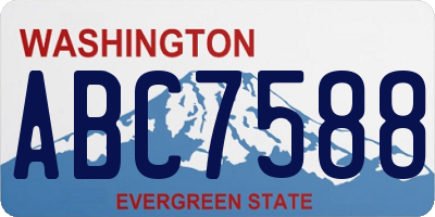 WA license plate ABC7588
