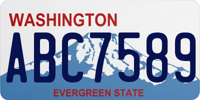 WA license plate ABC7589