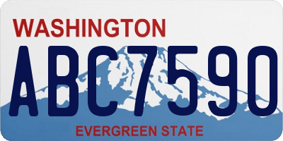 WA license plate ABC7590