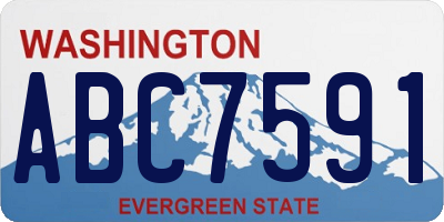 WA license plate ABC7591