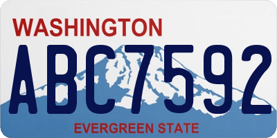 WA license plate ABC7592