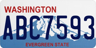 WA license plate ABC7593