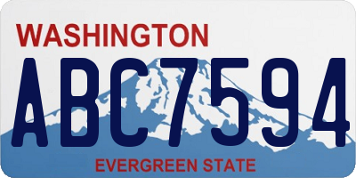 WA license plate ABC7594