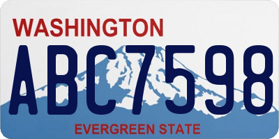 WA license plate ABC7598