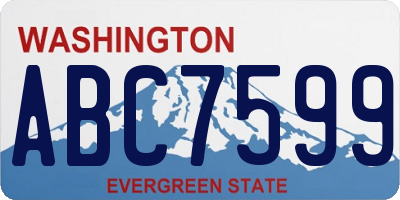 WA license plate ABC7599